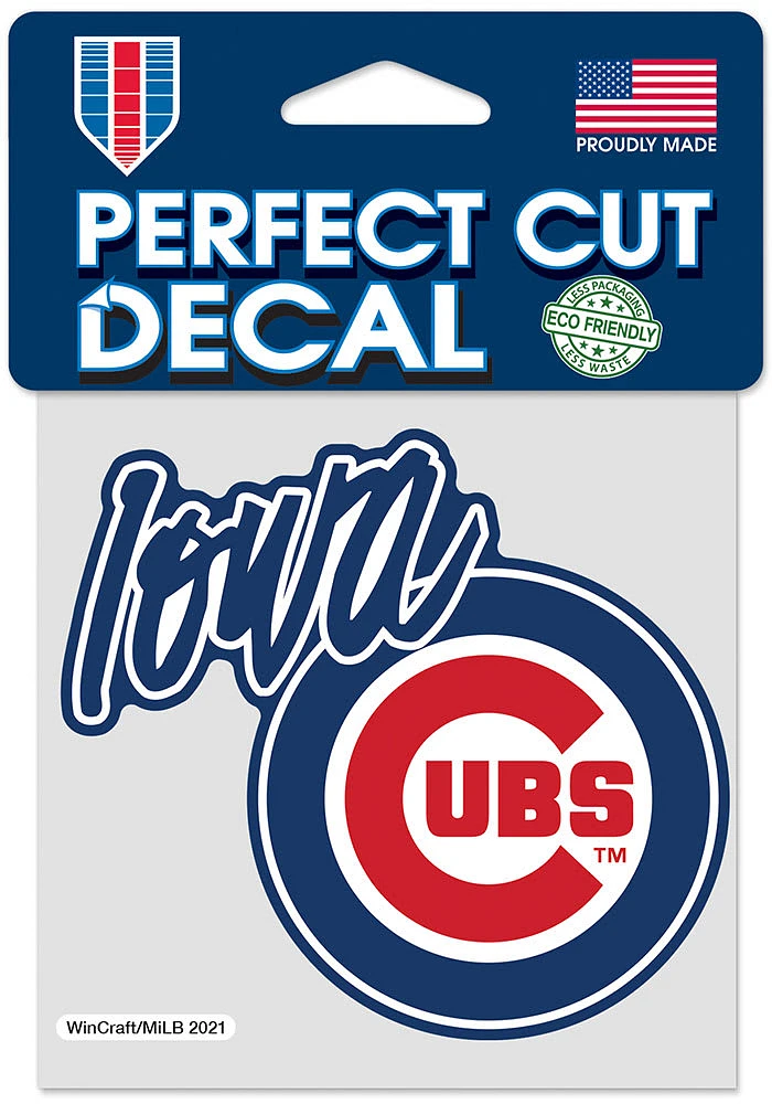 Iowa Cubs 4x4 Design Auto Decal - Blue