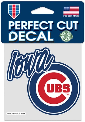 Iowa Cubs 4x4 Design Auto Decal - Blue