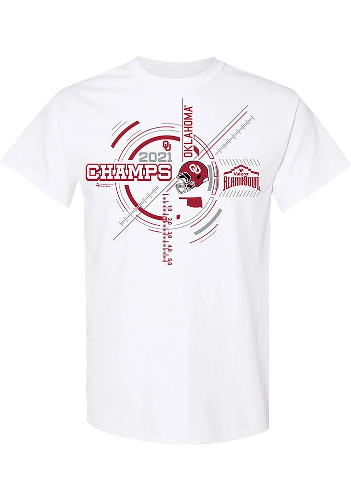 Oklahoma Sooners White 2021 Alamo Bowl Champions Short Sleeve T Shirt