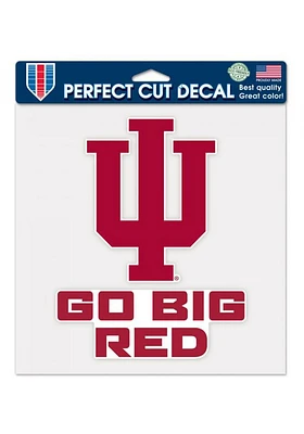 Indiana Hoosiers 8x8 Slogan Perfect Cut Auto Decal - Red