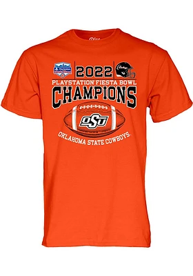 Oklahoma State Cowboys Orange 2021 Fiesta Bowl Champions Short Sleeve T Shirt