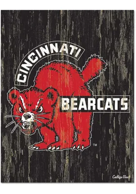 Cincinnati Bearcats Bearcat 11x17 Wood Sign