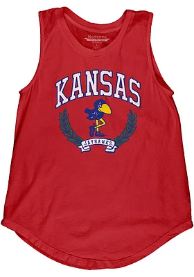 Kansas Jayhawks Womens Red Muscle Tank Top