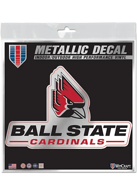 Ball State Cardinals 6X6 Auto Decal - Red