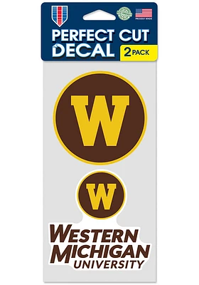 Western Michigan Broncos 4X4 2 Pack Auto Decal - Brown