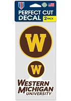 Western Michigan Broncos 4X4 2 Pack Auto Decal - Brown