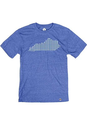 Rally Kentucky Blue Plaid State Short Sleeve Fashion T Shirt