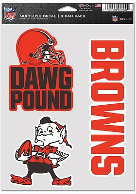 Cleveland Browns Retro 3 Pack Auto Decal - Brown