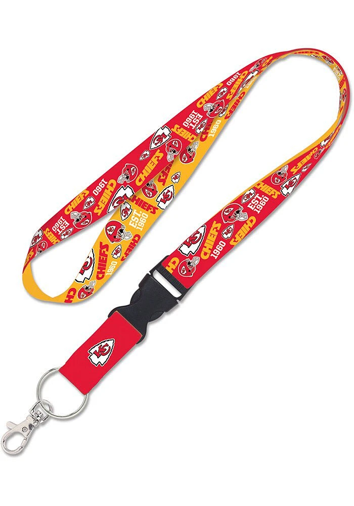 Kansas City Chiefs Scatterprint Lanyard - Red