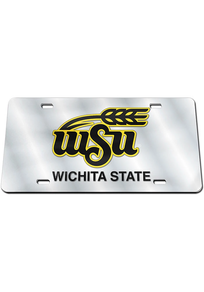 Wichita State Shockers Silver Silver Logo Car Accessory License Plate