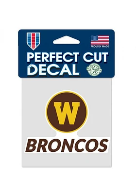 Western Michigan Broncos 4x4 Perfect Cut Auto Decal - Brown