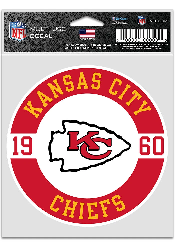 Kansas City Chiefs 3.75x5 Patch Auto Decal - Red