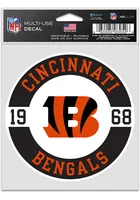 Cincinnati Bengals 3.75x5 Patch Auto Decal - Orange