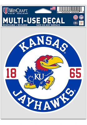 Kansas Jayhawks 3.75x5 Patch Auto Decal - Red