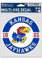 Kansas Jayhawks 3.75x5 Patch Auto Decal - Red