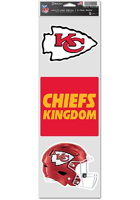 Kansas City Chiefs 3pk Fan Auto Decal - Red