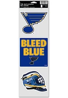 St Louis Blues 3pk Fan Auto Decal - Blue