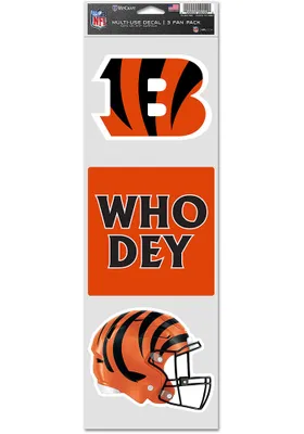 Cincinnati Bengals 3pk Fan Auto Decal - Orange