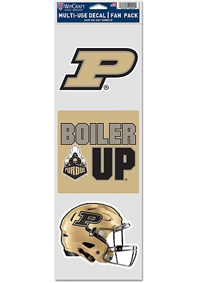 Purdue Boilermakers 3pk Fan Auto Decal - Gold