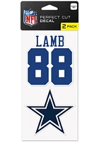 Dallas Cowboys 4x4 2pk Lamb Auto Decal - Blue