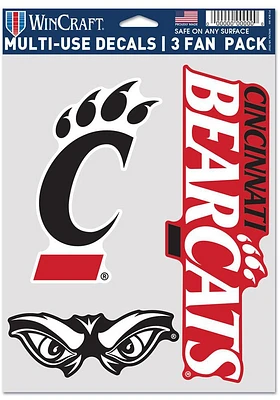 Cincinnati Bearcats Team 3 fan pack Auto Decal - Red