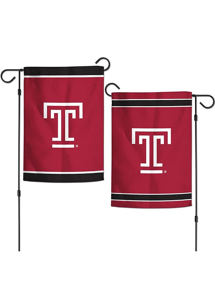 Temple Owls 12 x 18 Inch 2 Sided Garden Flag - Red