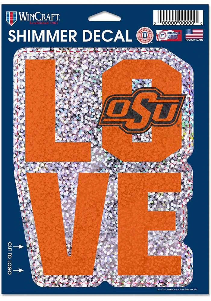 Oklahoma State Cowboys 5x7 Shimmer Auto Decal - Orange