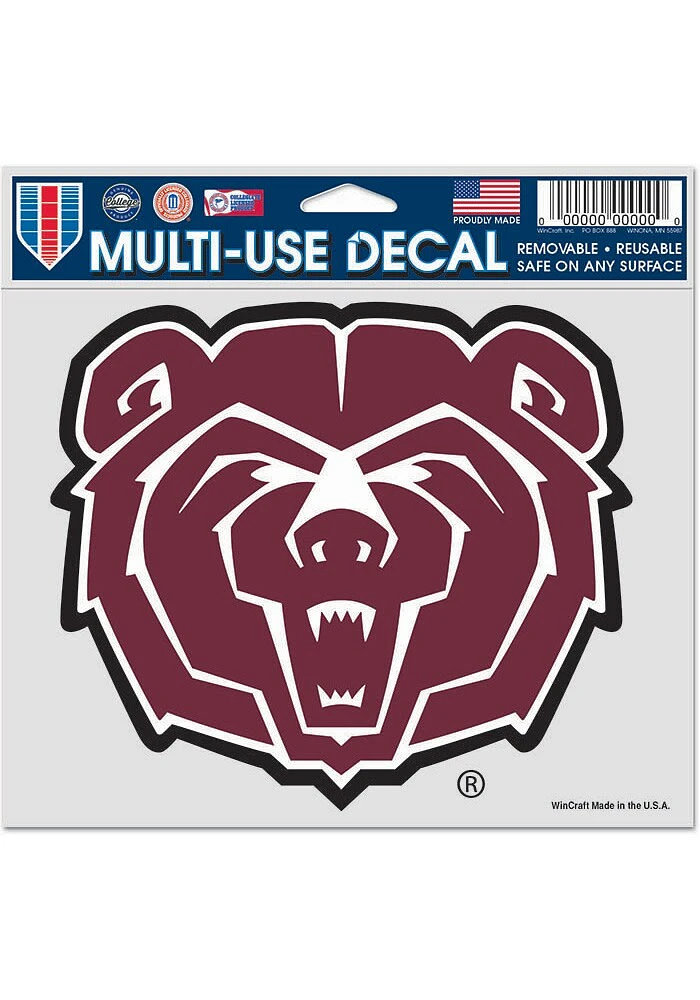 Missouri State Bears 5x6 Auto Decal - Maroon