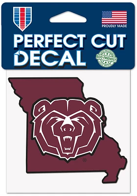 Missouri State Bears 4x4 State Shape Auto Decal - Maroon