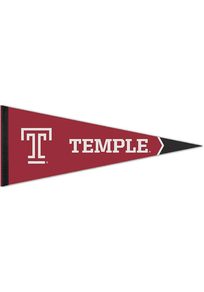 Temple Owls Premium 12x30 Pennant - Red
