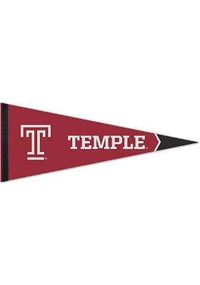 Temple Owls Premium 12x30 Pennant - Red