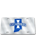 Indiana State Sycamores Silver Silver Arcylic Car Accessory License Plate
