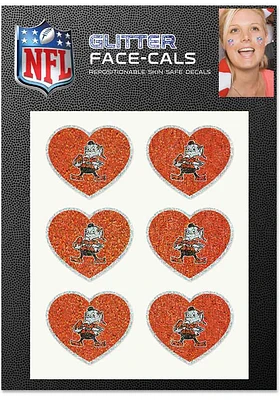 Cleveland Browns Retro Glitter Heart Tattoo