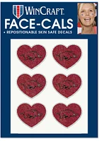 Arkansas Razorbacks 6pk Glitter Heart Tattoo