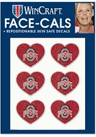 Ohio State Buckeyes 6pk Glitter Heart Tattoo