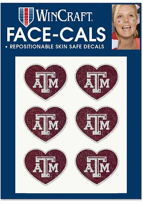 Texas A&M Aggies 6pk Glitter Heart Tattoo