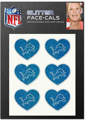 Detroit Lions Glitter Heart Tattoo