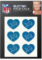 Detroit Lions Glitter Heart Tattoo