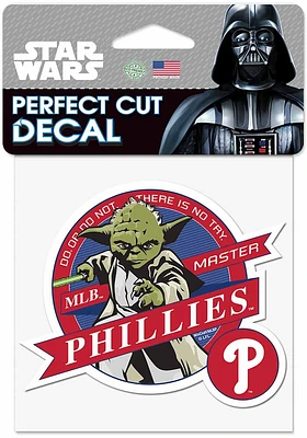 Philadelphia Phillies Yoda 4x4 Auto Decal - Red