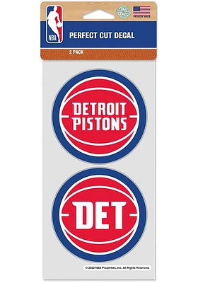 Detroit Pistons 4x8 Inch 2 Pack Auto Decal - Red