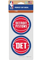 Detroit Pistons 4x8 Inch 2 Pack Auto Decal - Red