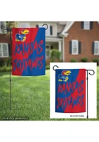 Kansas Jayhawks Word Split 12x18 Inch Garden Flag - Blue