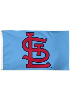 St Louis Cardinals 3x5 Flag Silk Screen Grommet Flag - Light Blue