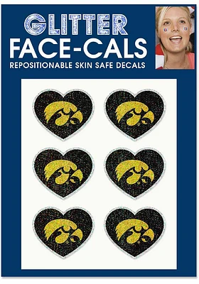Iowa Hawkeyes 6pk Glitter Classic Tattoo