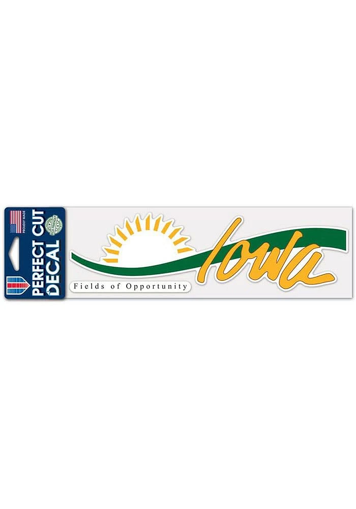 Iowa 3x10 Inch Auto Decal - White