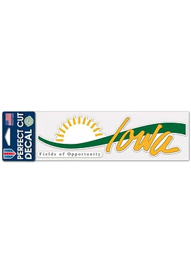 Iowa 3x10 Inch Auto Decal - White