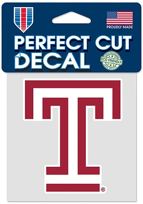 Temple Owls 4X4 Color Auto Decal - Red
