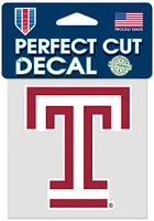 Temple Owls 4X4 Color Auto Decal - Red