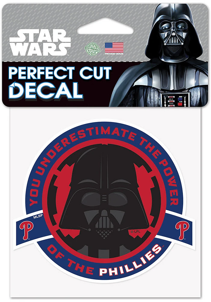 Philadelphia Phillies 4X4 Darth Vader Auto Decal - Black