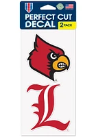 Louisville Cardinals 4x4 2 Pack Auto Decal - Red